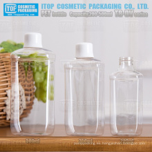 Serie TB-DV 200ml 350ml y 500ml agradable amplia aplicación innovadora rectángulo redondeado soplar botellas de pet para la venta